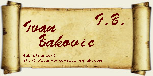 Ivan Baković vizit kartica
